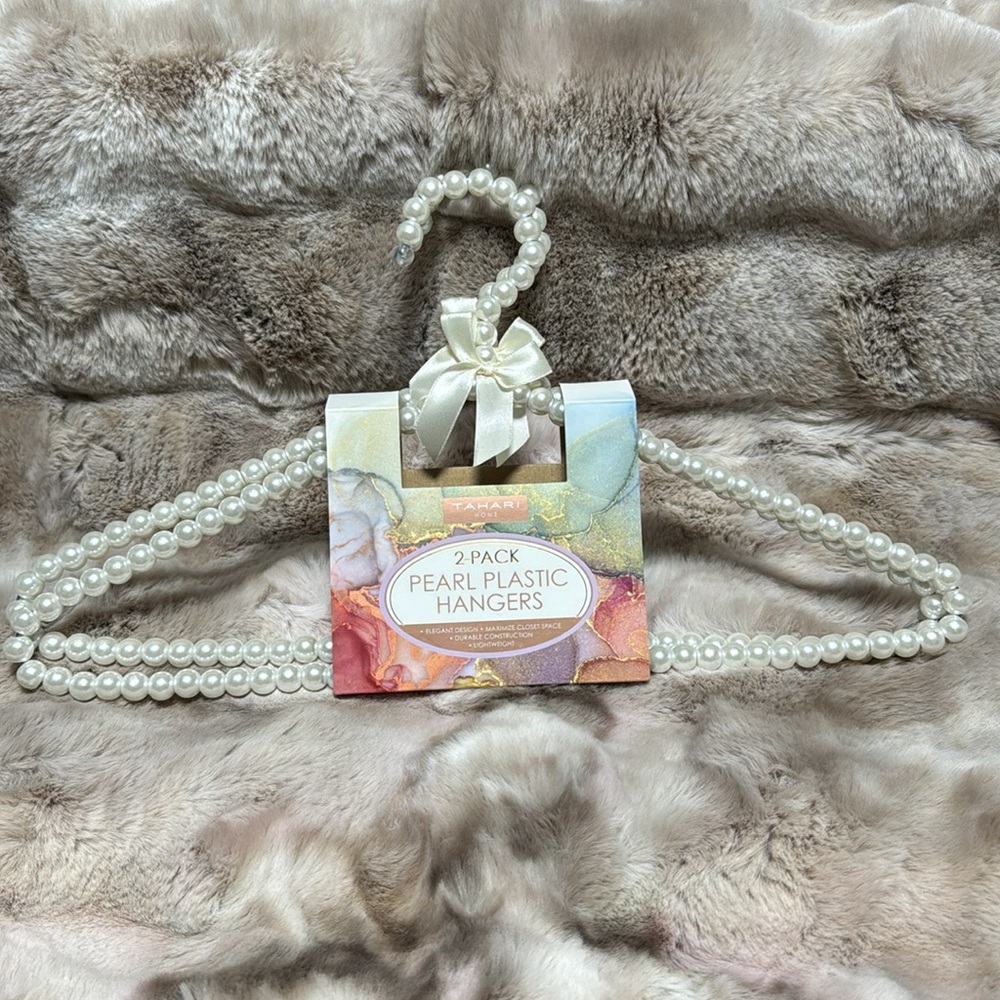 PEARL AND SATIN TRIM SET OF HANGERS